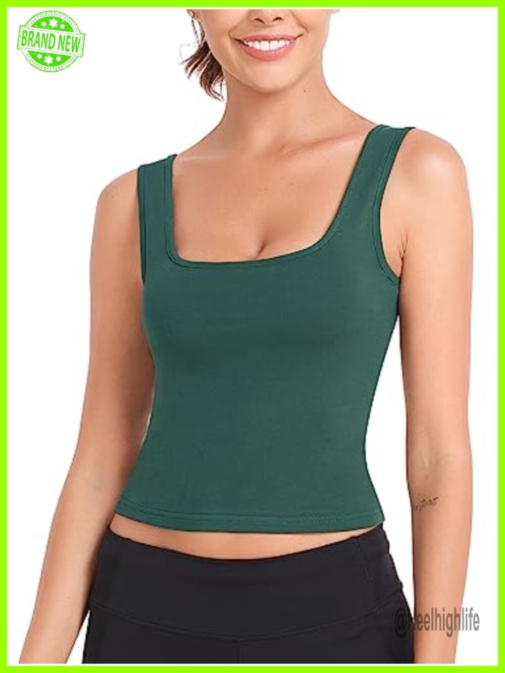 Cotton Spandex Crop Tank Tops 4 Pack Racerback Yoga Workout Athletic Shirts - Picture 2 of 6